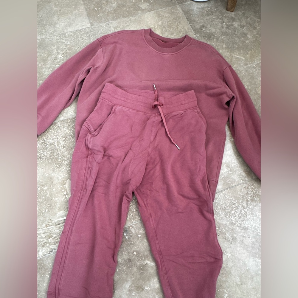 Lululemon Cozy Fleece Jogger set in Dusty Rose